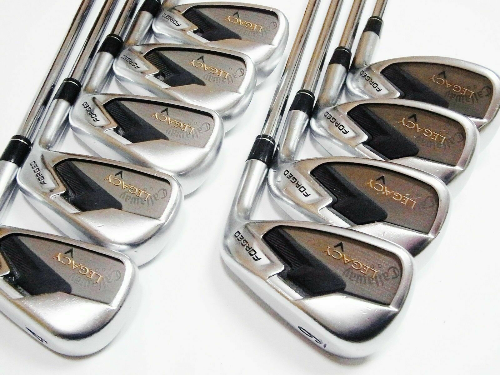 9PC CALLAWAY LEGACY FORGED STEEL SHAFT R-FLEX IRONS SET GOLF CLUBS