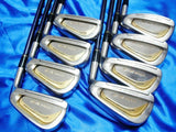 8PC BEAUTIFUL GOLD MARUMAN TITUS X-2 R-FLEX IRONS SET GOLF CLUBS MAJESTY