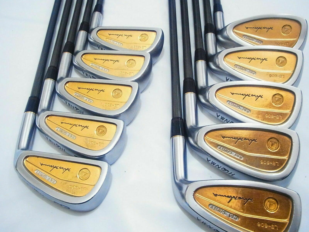 HONMA GOLF LB-606 H&F BACK FACE ALL GOLD 4-STAR 10PC R-FLEX IRONS SET beres