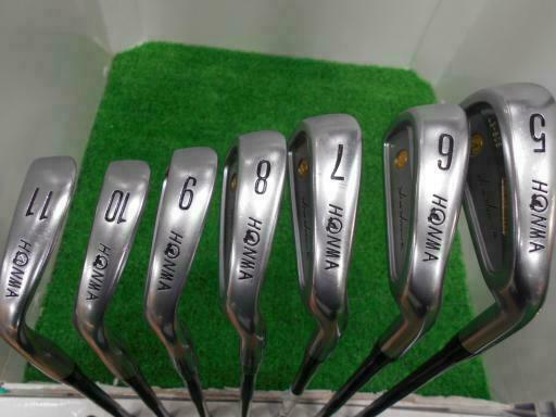 HONMA LB-606 H&F GOLD 1-STAR 7PC ORIGINAL SHAFT R-FLEX IRONS SET GOLF 10247