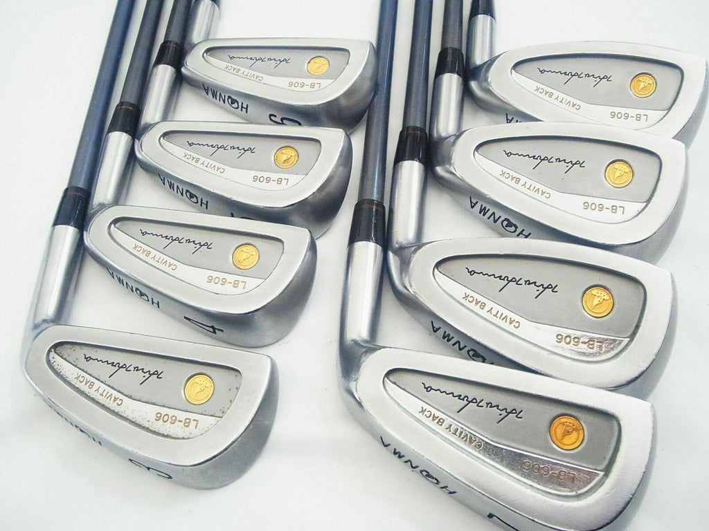 HONMA GOLF CLUBS LB-606 EXCELLENT 3-STAR GOLD 8PC R-FLEX IRONS SET