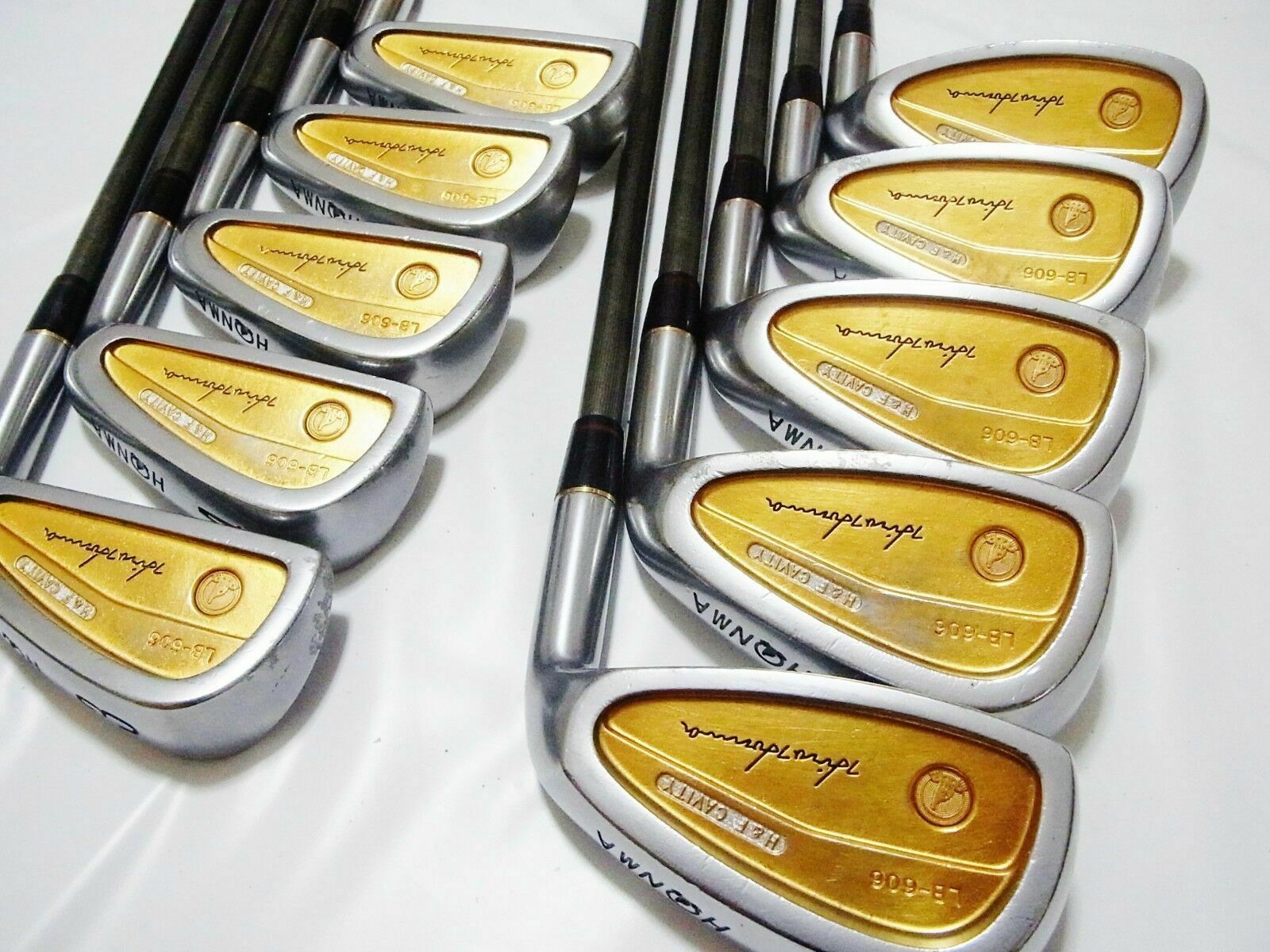 BACK FACE ALL GOLD 4-STAR PERFECT 10PC HONMA LB606 R-FLEX IRONS