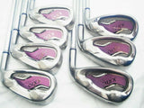 LADIES DUNLOP NEW XXIO 2010 RARE PINK 7PC A-FLEX IRONS SET GOLF CLUBS