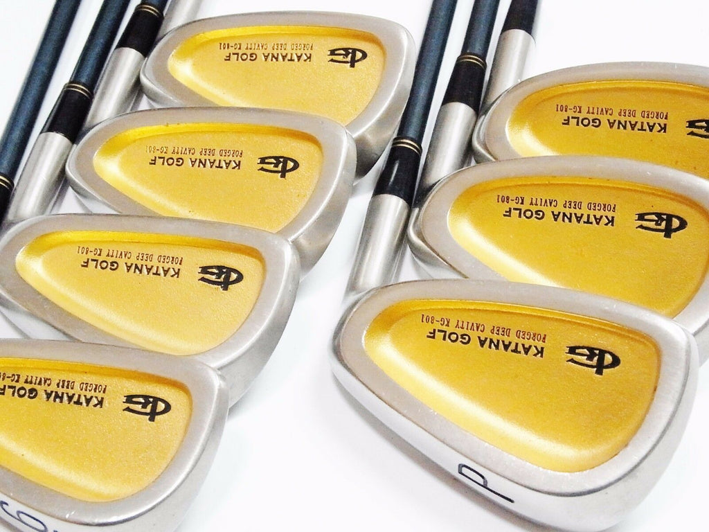 GOLD BACK FACE KATANA KG-801 7PC R-FLEX IRONS SET GOLF CLUBS 5108
