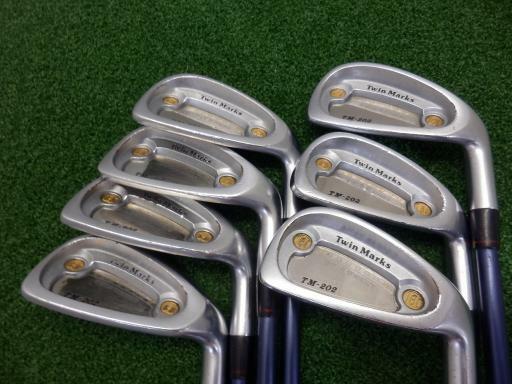 HONMA TWIN MARKS TM-202 7PC ORIGINAL SHAFT R-FLEX IRONS SET GOLF 10237 BERES