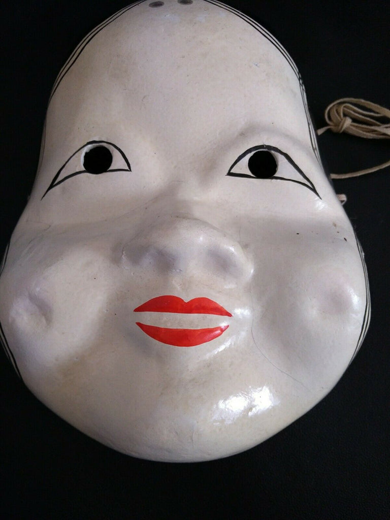Japanese Traditional Noh Mask lucky Women Kagura Kabuki Bugaku Samurai
