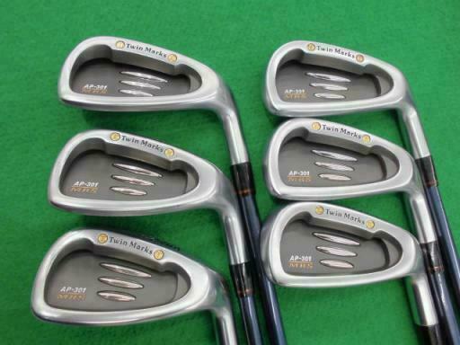 HONMA TWIN MARKS AP-301 MRS 6PC ORIGINAL SHAFT R-FLEX IRONS SET GOLF 10237 BERES