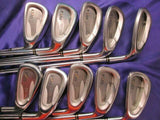 DUNLOP XXIO 10PC STEEL SHAFT R-FLEX CAVITY BACK IRONS SET GOLF CLUBS